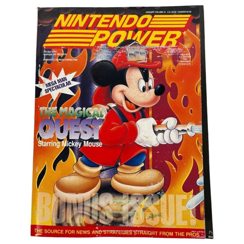 Nintendo Power Magazine Vol 44 January 1993 Magical Quest With Poster Inserts‎